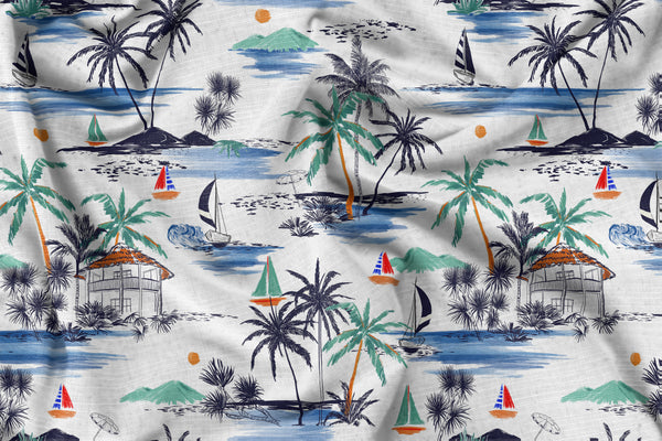 Oceanic Voyage - Abstract Digital Print Fabric