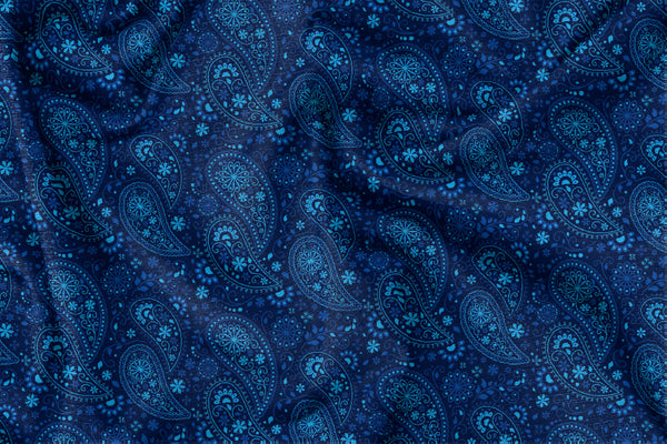 Blue Paisley - Geometric Print